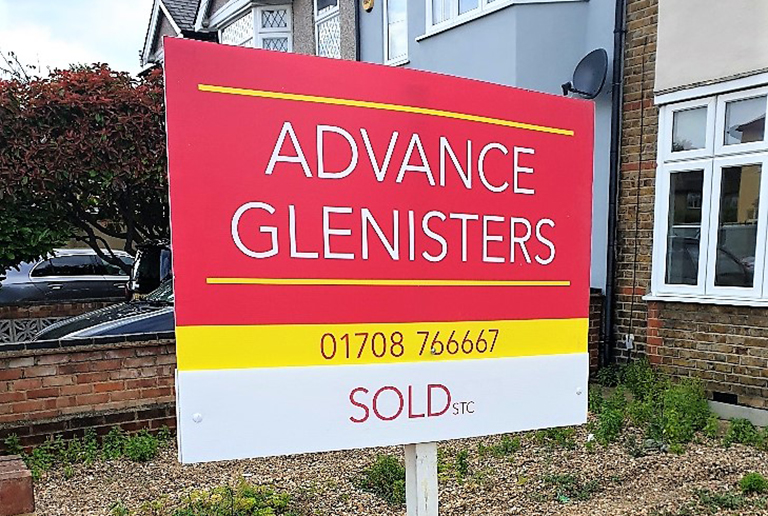 Advance Glenisters Estate Agency Sales Board